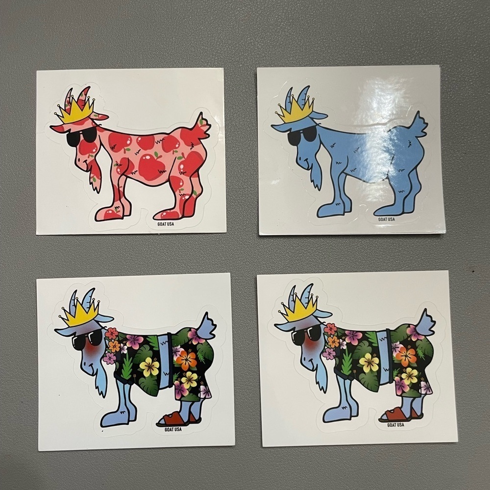 GOAT USA Stickers 4 Pack